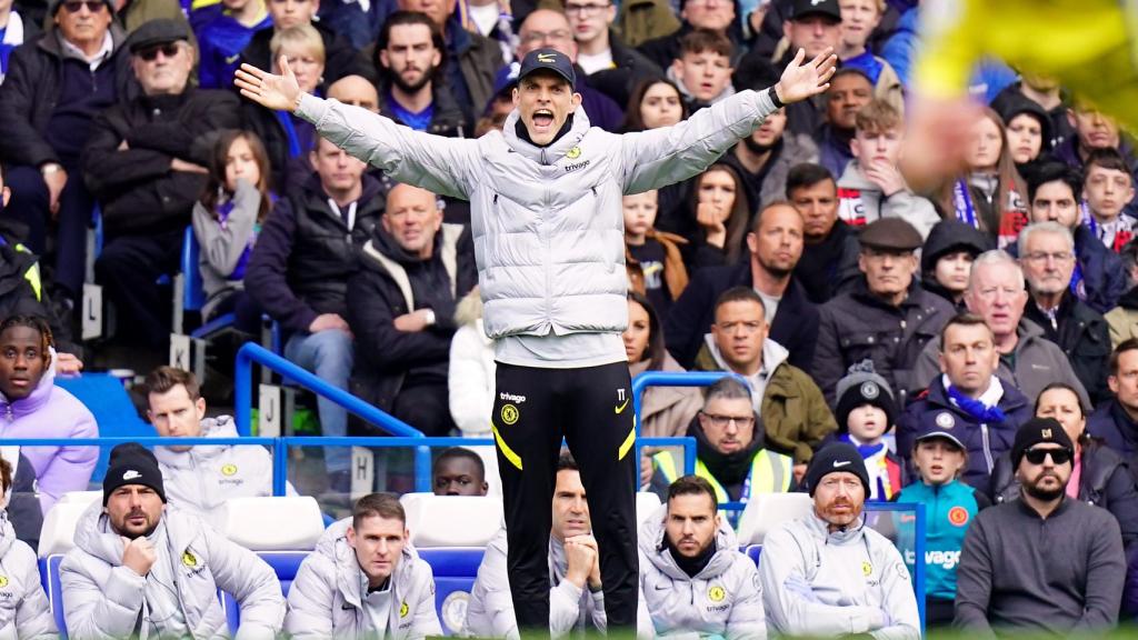 Thomas Tuchel, en la banda de Stamford Bridge.