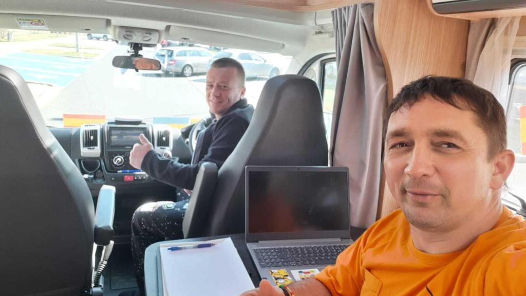 Antanas, en la ambulancia camino de Ucrania.