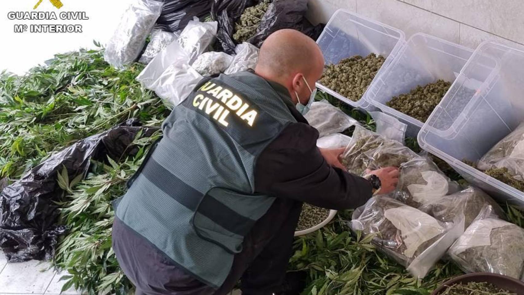 Un agente en un registro domiciliario de la operación desarrollada en Rojales.