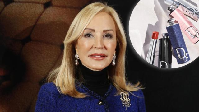 Carmen Lomana y la nueva barra de labios de Dior en un montaje de JALEOS.