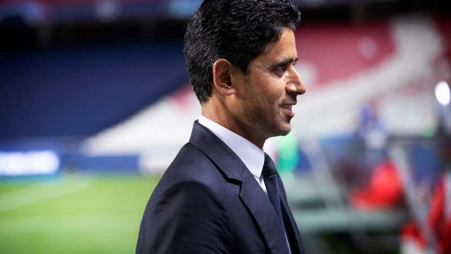 Nasser Al-Khelaifi, en el Parque de los Príncipes.
