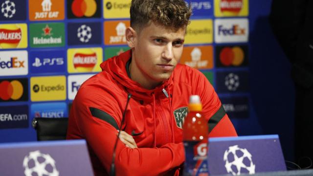 Marcos Llorente, en rueda de prensa de la Champions League con el Atlético de Madrid
