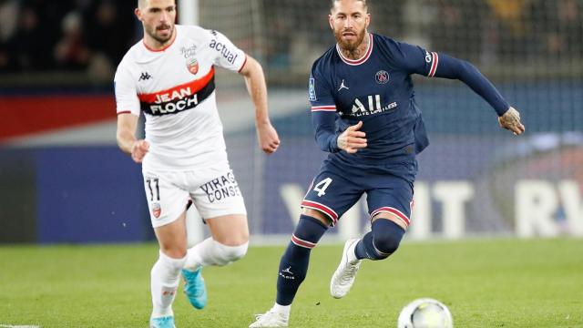 Sergio Ramos durante el PSG - Lorient