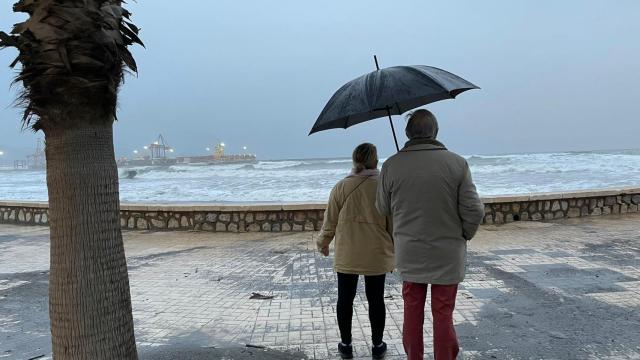 El temporal arrasa a pie de playa en Málaga