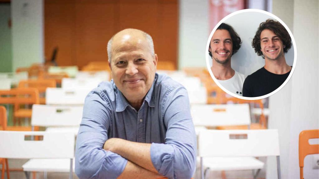 Javier Imbroda y sus hijos Javi y Pablo.