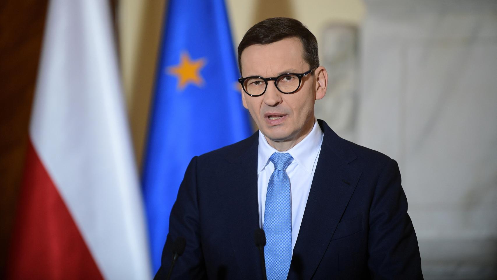 El primer ministro de Polonia, Mateusz Morawiecki, en una rueda de prensa reciente.
