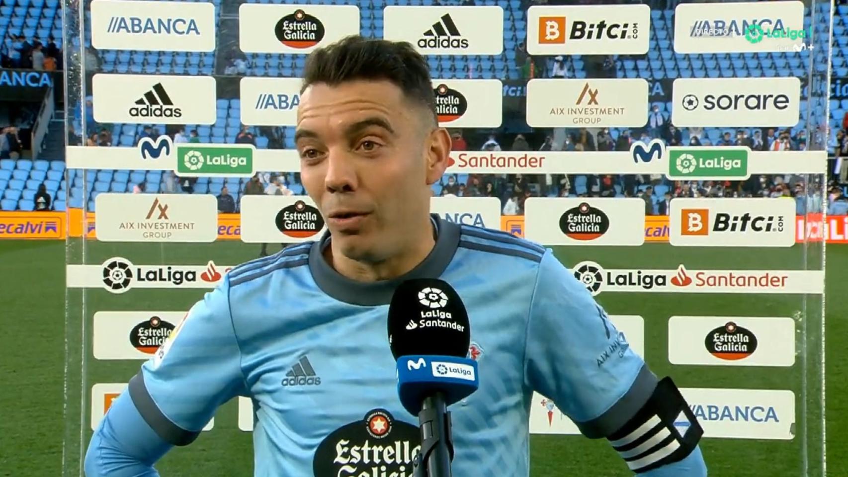 Aspas al finalizar el Celta-Real Madrid.¡ en los micrófonos de Movistar+.