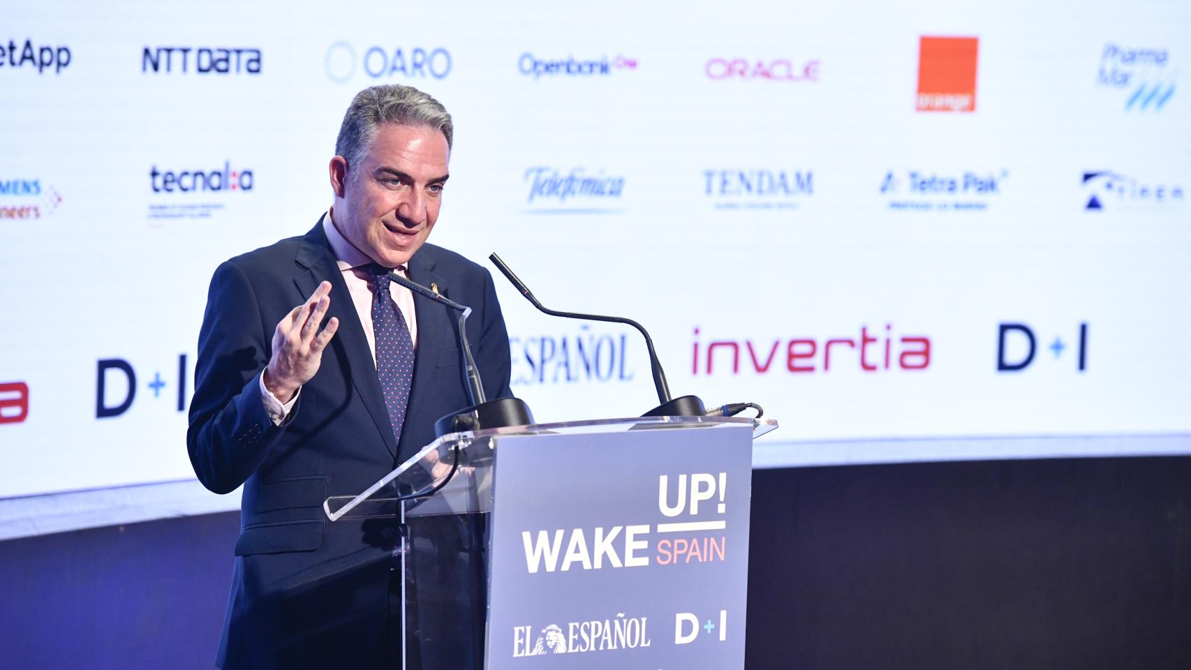 Elías Bendodo, consejero de Presidencia, Administraciones Públicas e Interior de la Junta de Andalucía, durante su intervención bajo el título 'Andalucía ante la vuelta a la normalidad', en la primera jornada del 'Wake Up, Spain!'.