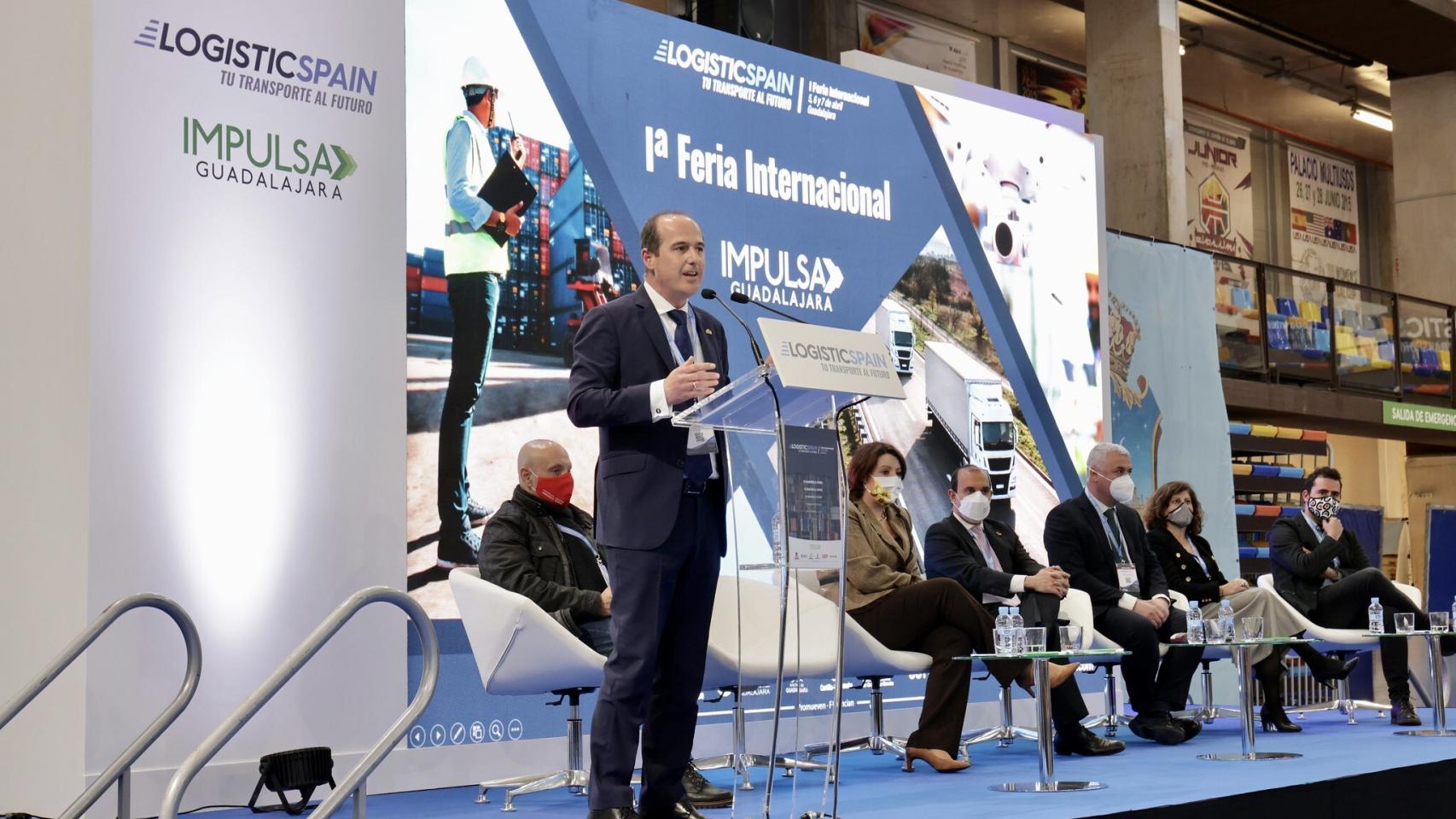 El alcalde de Guadalajara, Alberto Rojo, en la inauguración de la I Feria Internacional Logistics Spain