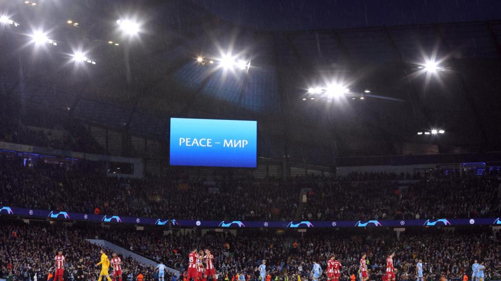 Una panorámica del Etihad Stadium durante el City - Atlético.