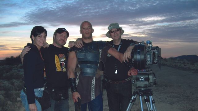 Luis Colombo, derecha, y Vin Diesel durante las pruebas de 'Aníbal'.