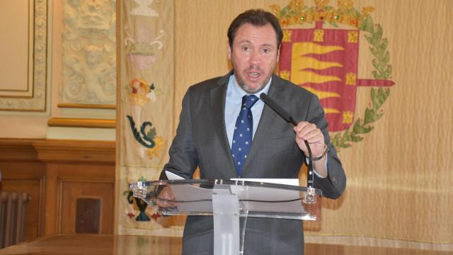 Óscar Puente durante su comparecencia tras la Junta de Gobierno