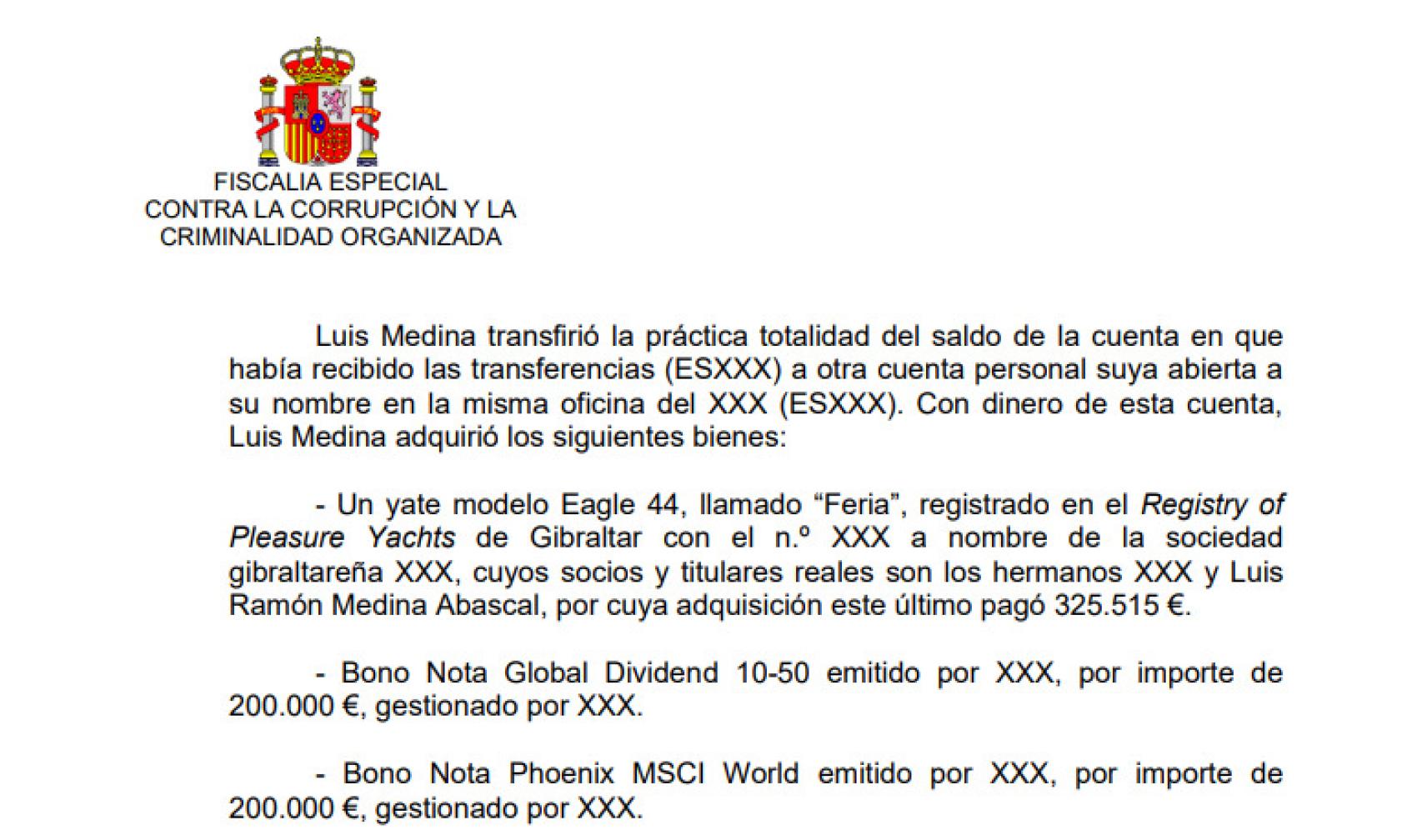 Un fragmento de la querella de Anticorrupción.