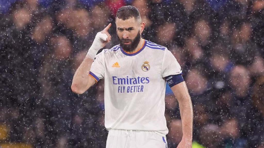 Karim Benzema celebra el segundo gol.