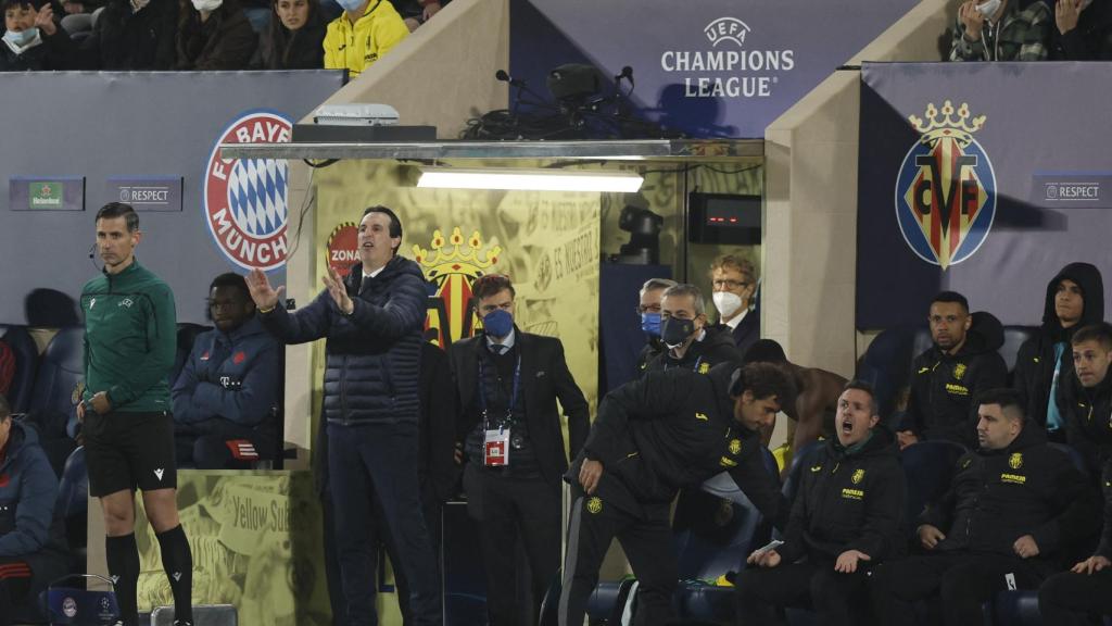 Unai Emery en el banquillo del Villarreal