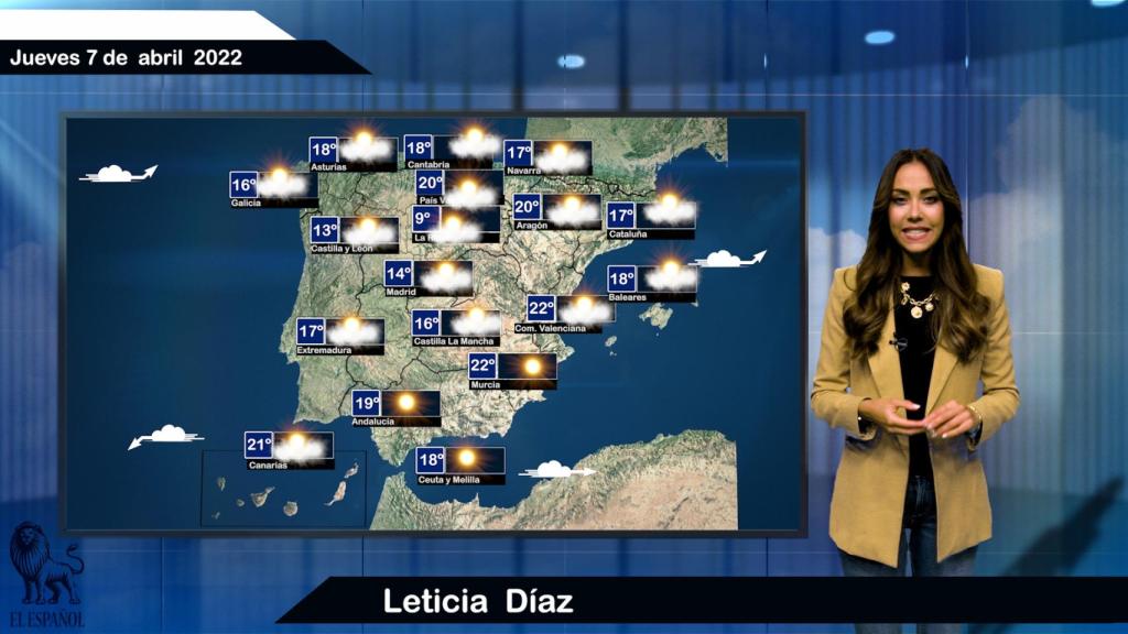El tiempo para el jueves 7 de abril.