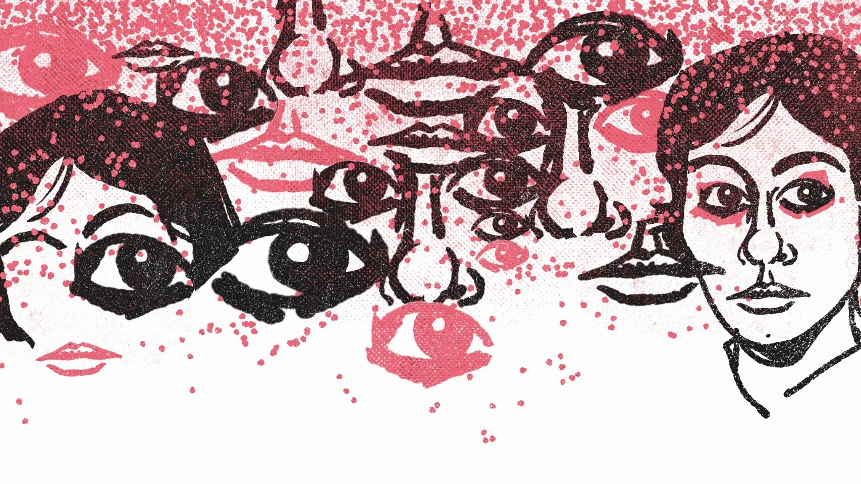 Ilustración de Agustín Comotto para el texto de María Negroni dedicado a Alejandra Pizarnik en 'Atlas de literatura latinoamericana'