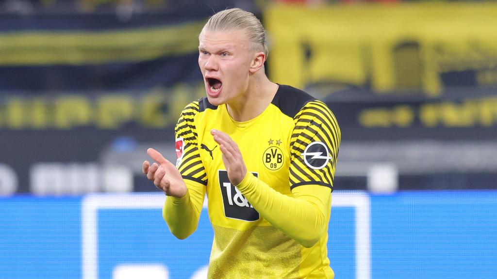 Erling Haaland, en un partido del Borussia Dortmund de la temporada 2021/2022