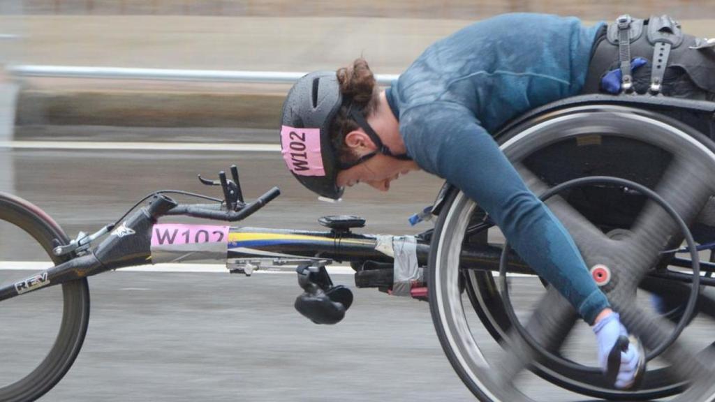Tatyana McFadden en la Maratón de Boston de 2018