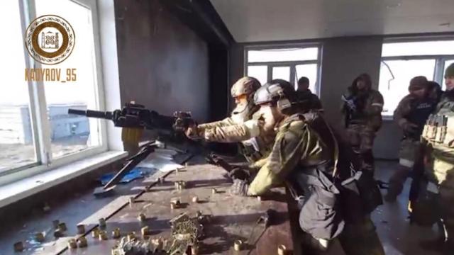 El comandante checheno Zamid Chalaev en Mariúpol.