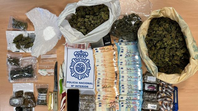 Material sustraído en el registro de la vivienda.