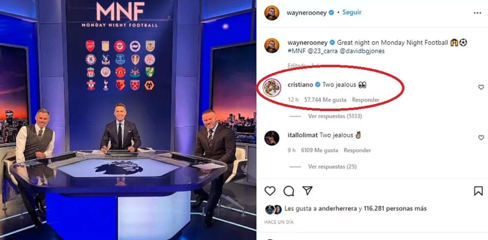 El mensaje de Cristiano Ronaldo a Rooney