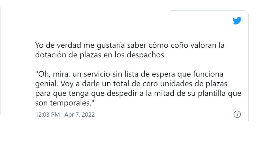 Una queja que refleja el malestar en Twitter.