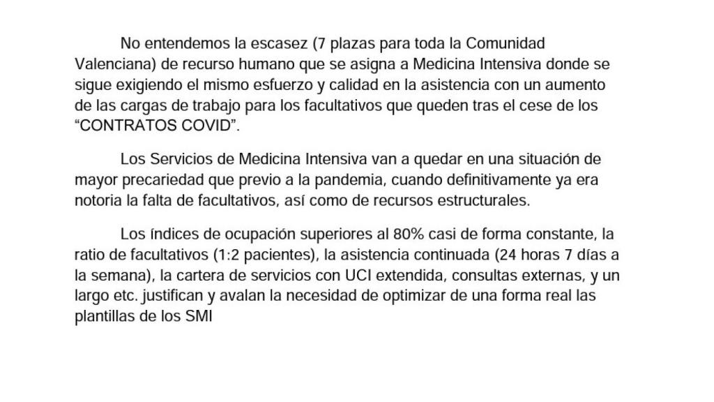 Extracto del escrito de SEMICYUC.