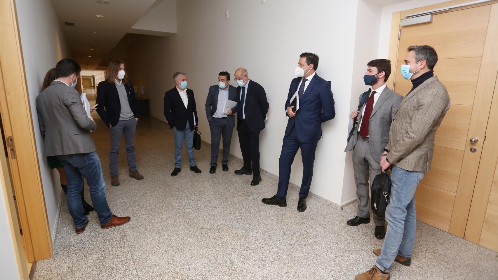 Los portavoces de los grupos antes de la celebración de la Junta, este jueves.