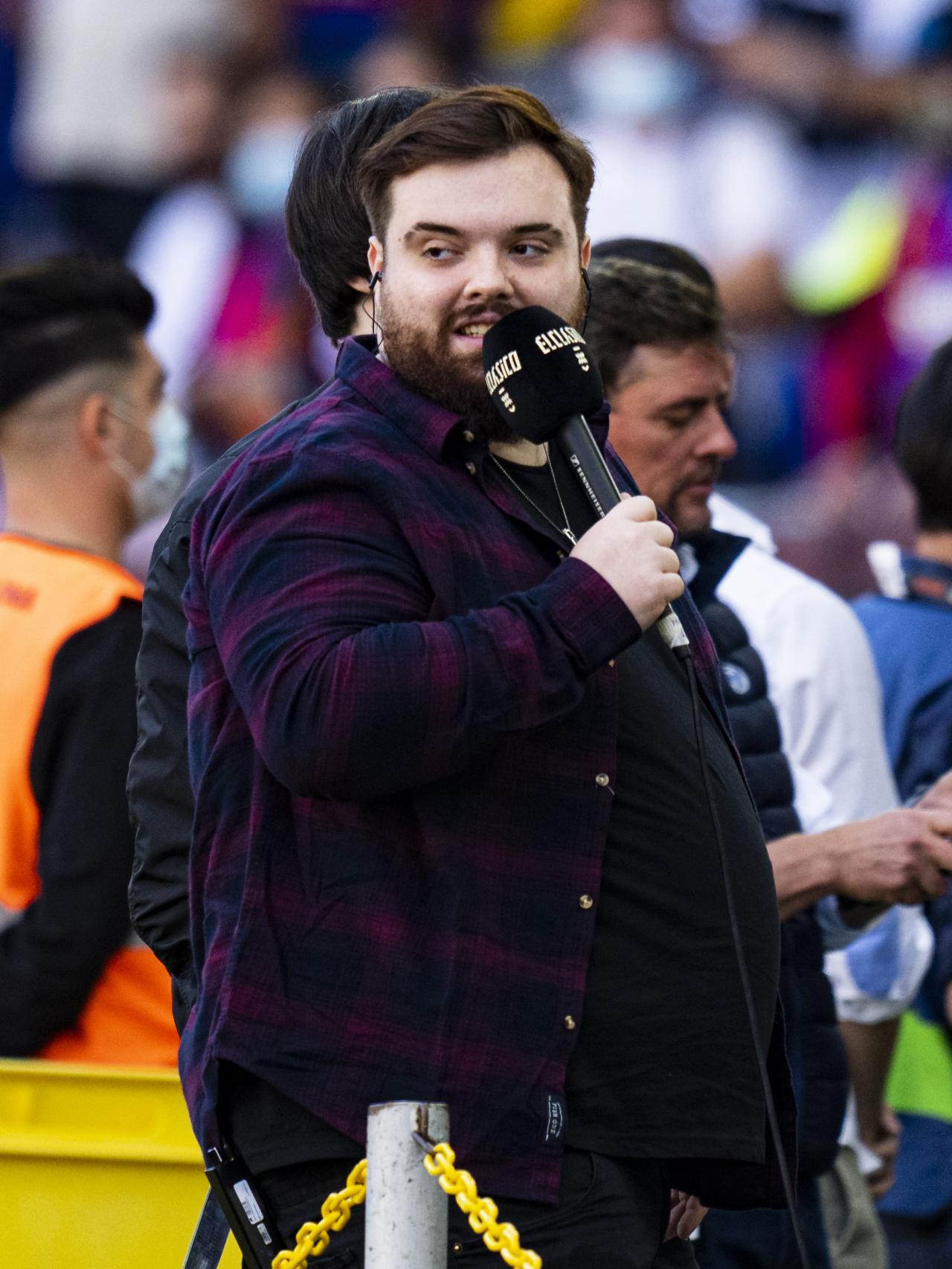 Ibai Llanos en un partido de fútbol en octubre de 2021.