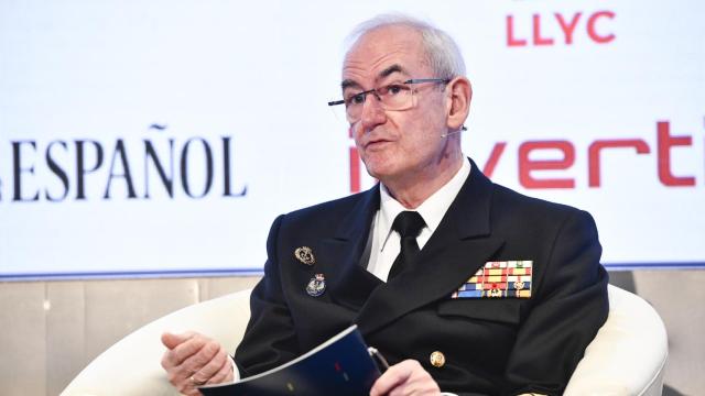 El almirante general Teodoro Esteban López Calderón, jefe del Estado Mayor de la Defensa (Jemad), durante su intervención en la mesa redonda 'El sector de la defensa y la seguridad nacional, clave ante los cambios geopolíticos', en la cuarta jornada del 'Wake Up, Spain!'.