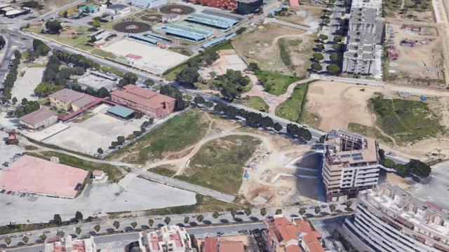 Vista del terreno cedido por el Ayuntamiento de Málaga a la Junta de Andalucía.