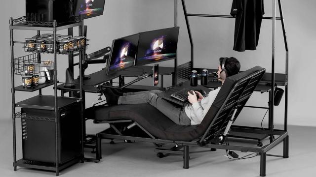 Esta cama para gamers se convierte en una silla.