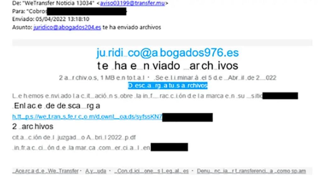 Correo electrónico phishing