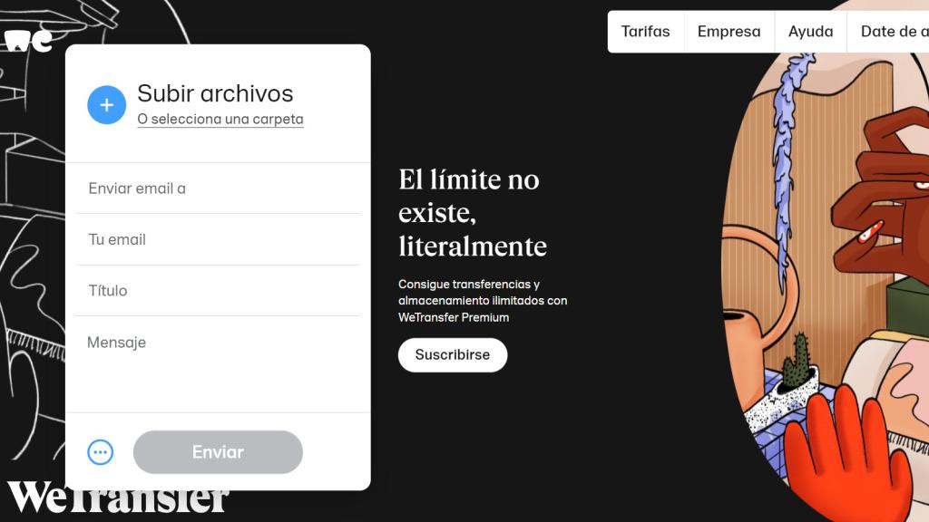 Captura de WeTransfer real