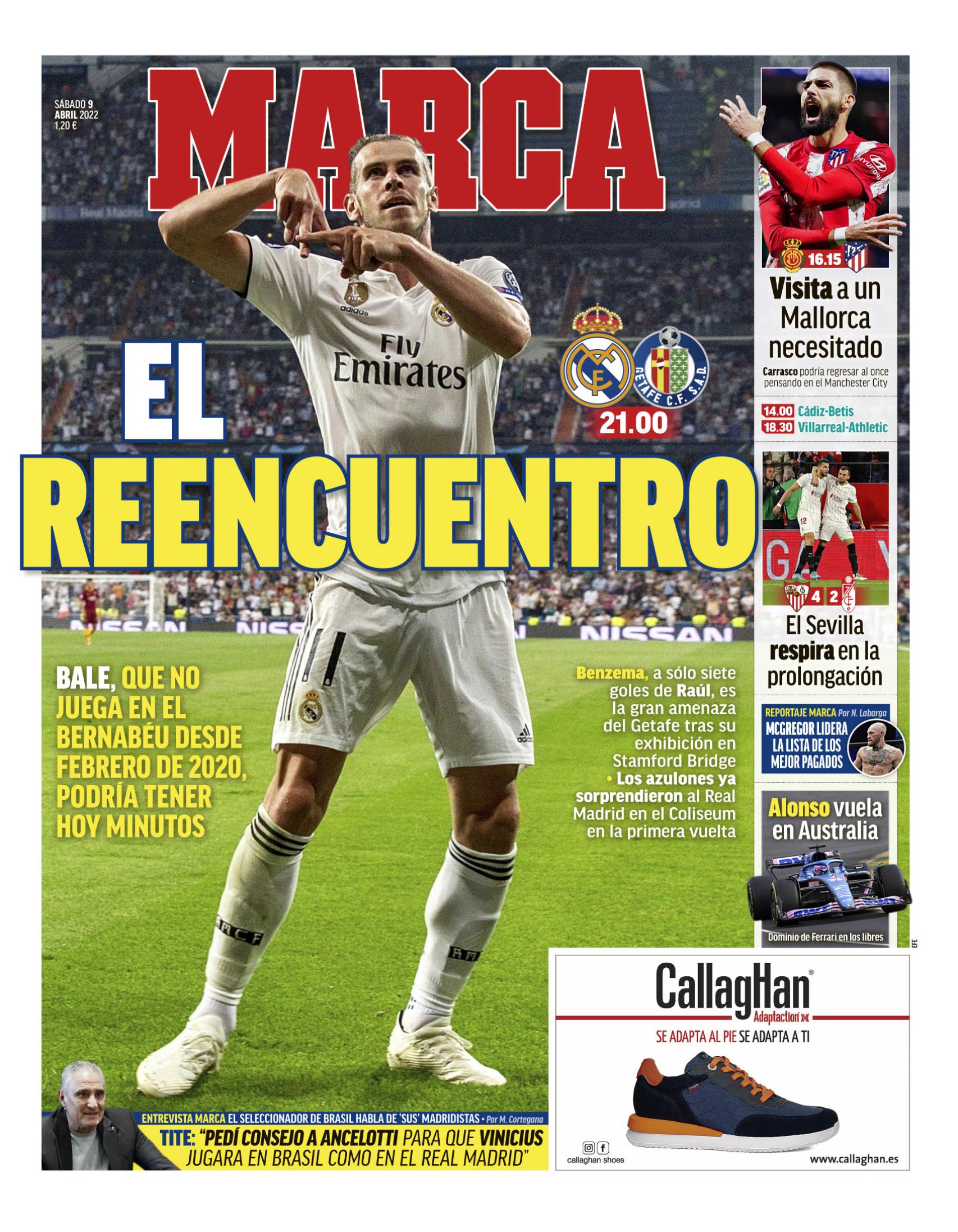 La portada del diario MARCA (09/04/2022)