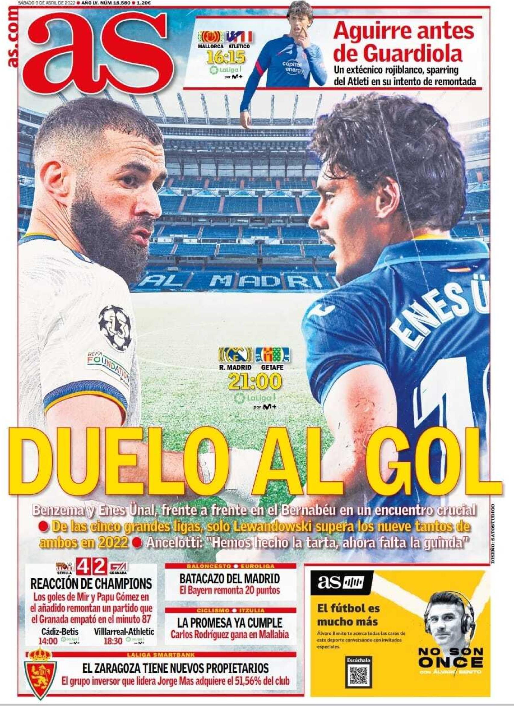 La portada del diario AS (09/04/2022)