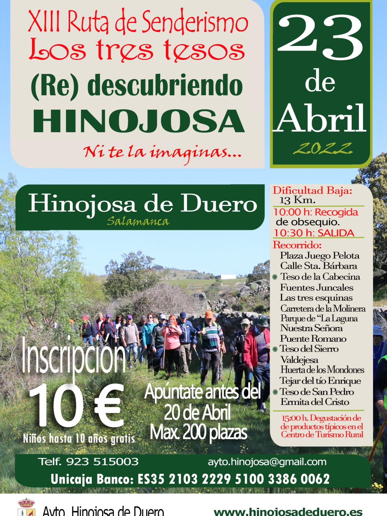 Cartel XIII Ruta de Senderismo de Hinojosa