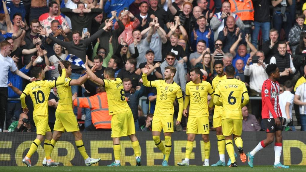 Los jugadores del Chelsea FC celebran uno de los goles ante el Southampton.