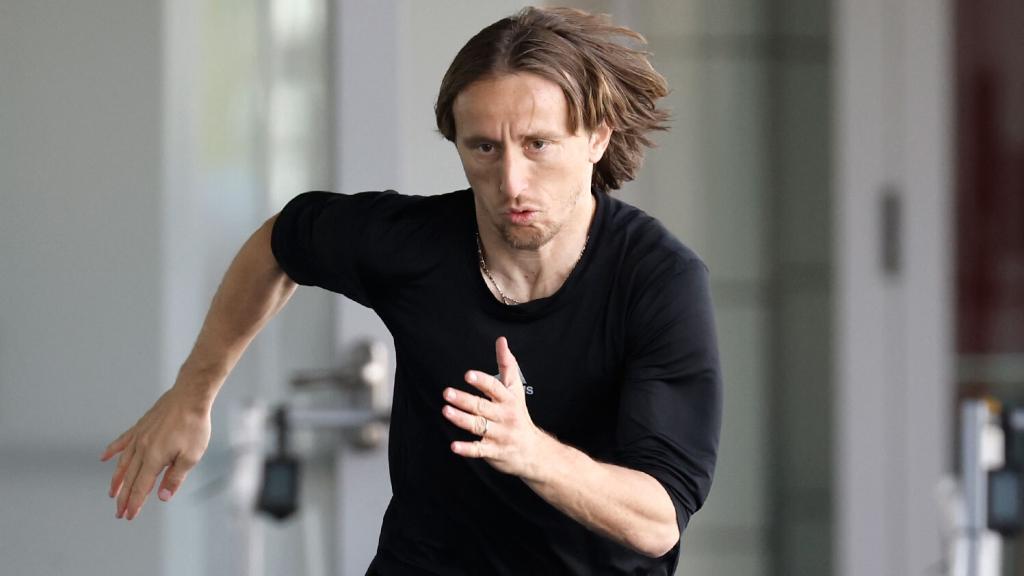 Luka Modric, en un entrenamiento del Real Madrid