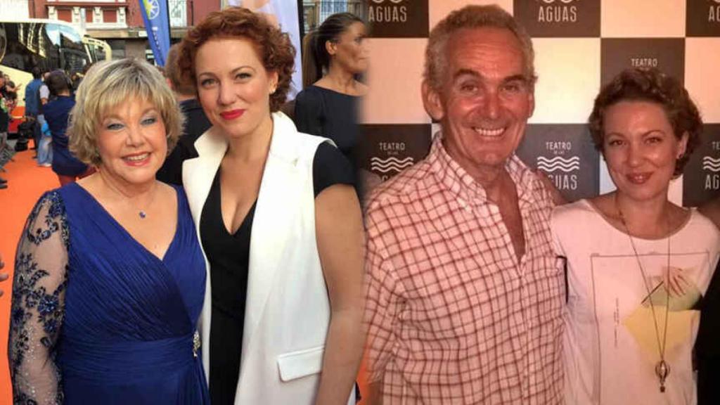 Azahara junto a su madre y su padre, Carlos Manuel Díaz, en montaje de EL ESPAÑOL.