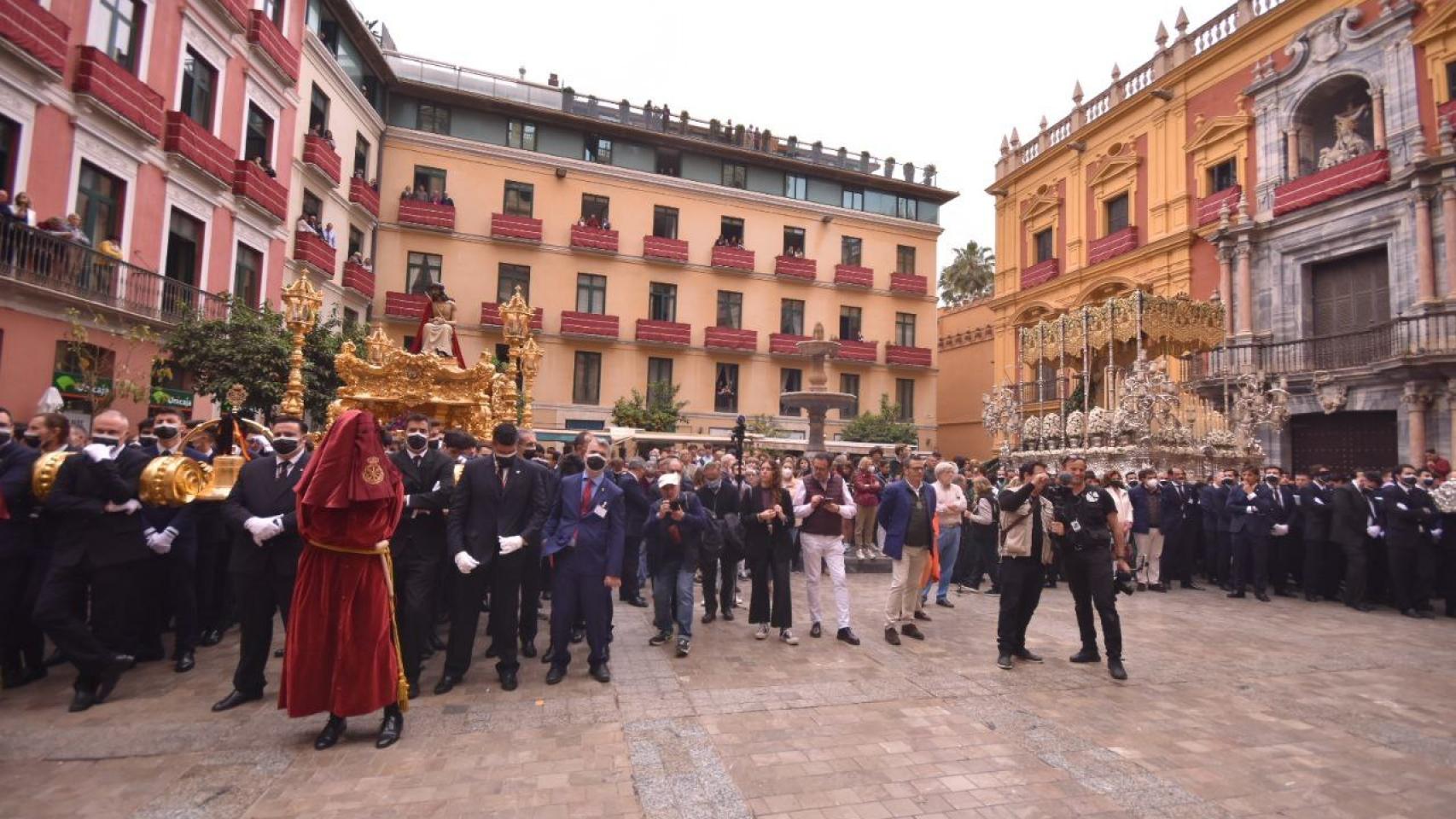 Estudiantes, en el acto de Plaza del Obispo.
