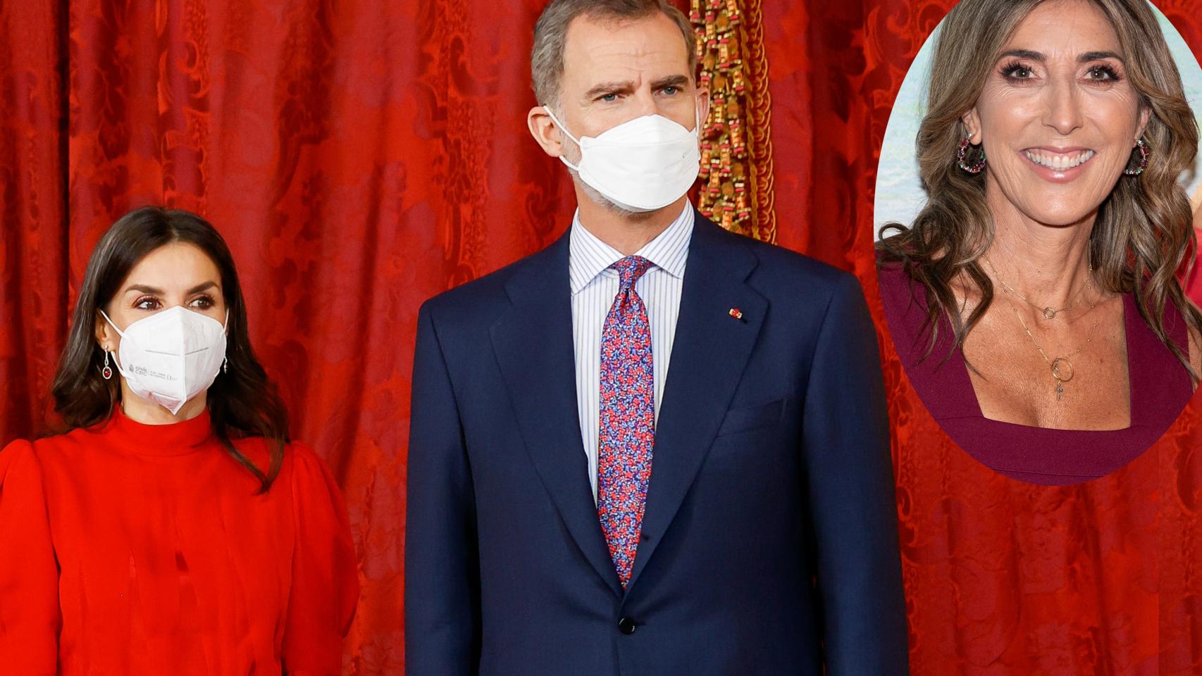 Los reyes de España, Felipe VI y Letizia, en montaje de EL ESPAÑOL junto a la presentadora Paz Padilla.
