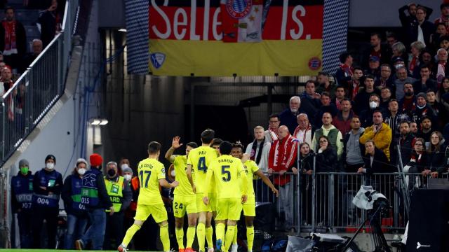 Los jugadores del Villarreal celebrando el gol