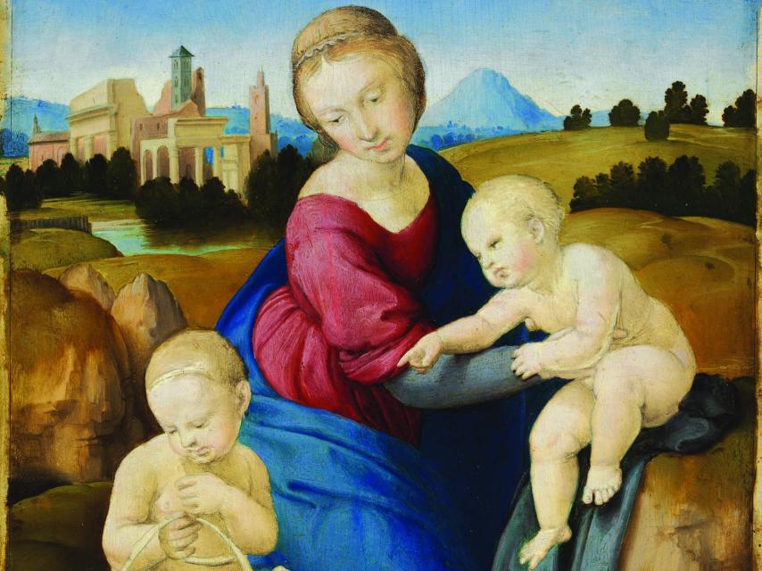 Detalle de 'La Virgen y el Niño con san Juanito (The Garvagh Madonna)', h. 1509-1510