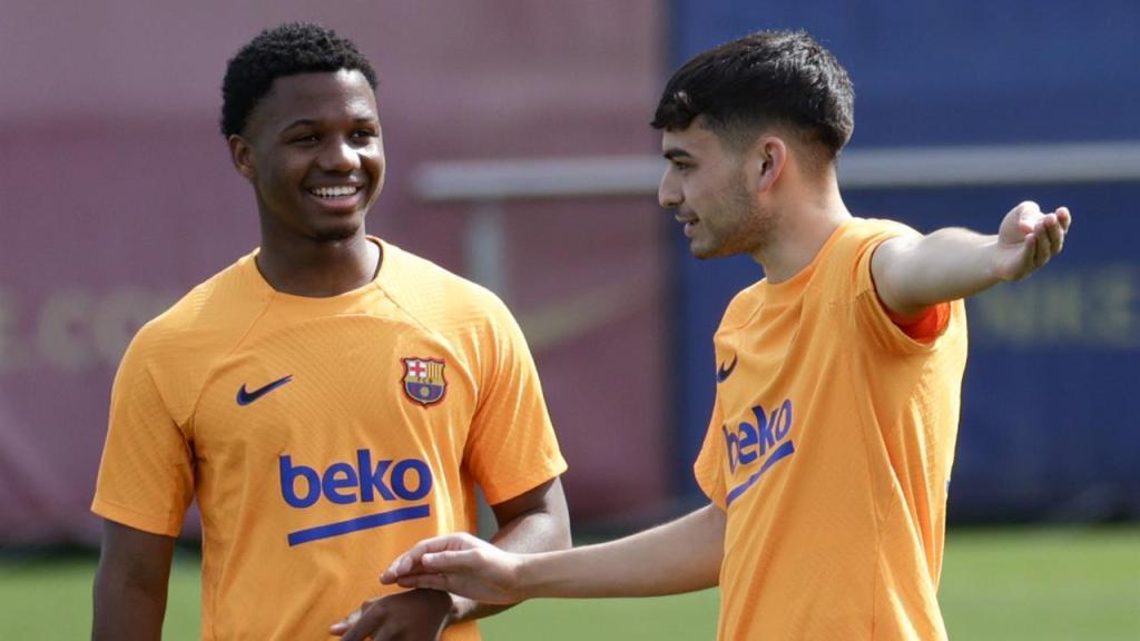 Ansu Fati y Pedri González, con el Barcelona