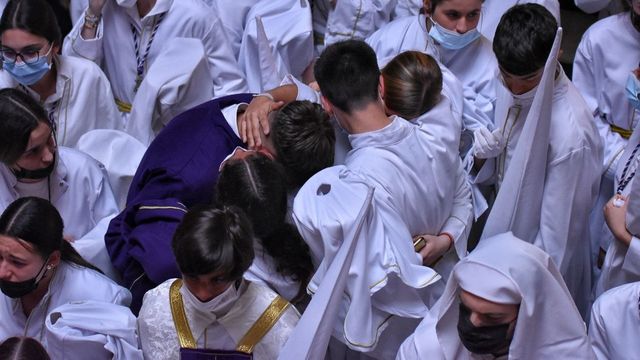 Los hermanos del Rocío, el año pasado, cuando no pudieron realizar su procesión.