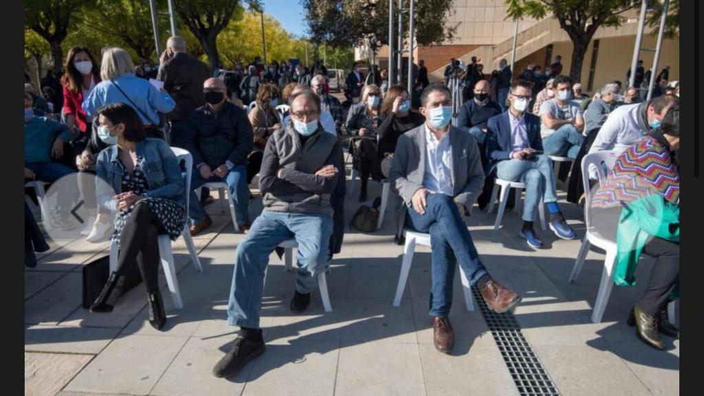 Ángel Franco (izquierda), sentado junto a Toni Francés en la presentación de su candidatura.