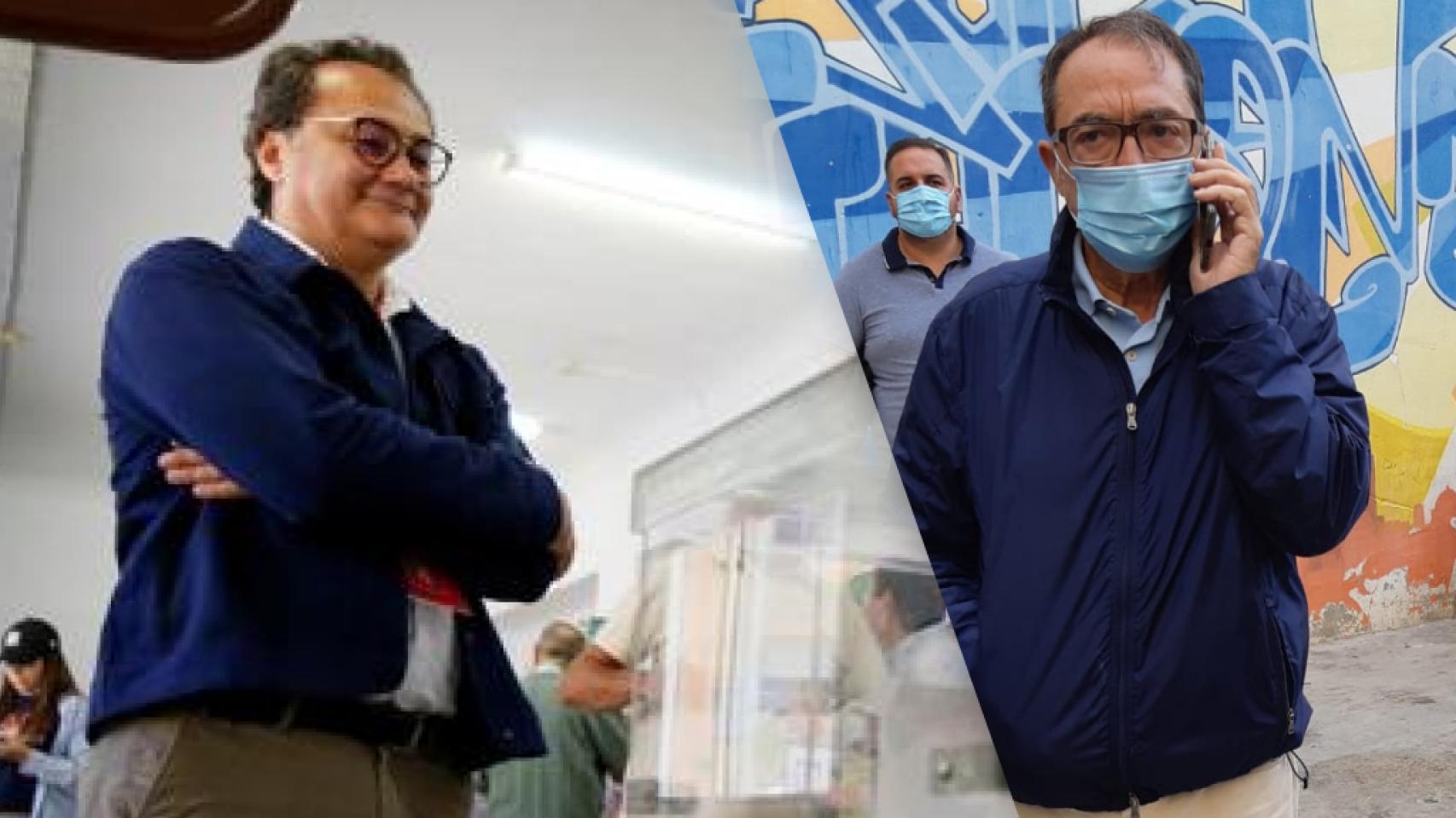 El portavoz del PSOE de Alicante, Francesc Sanguino, y el exsenador Ángel Franco.