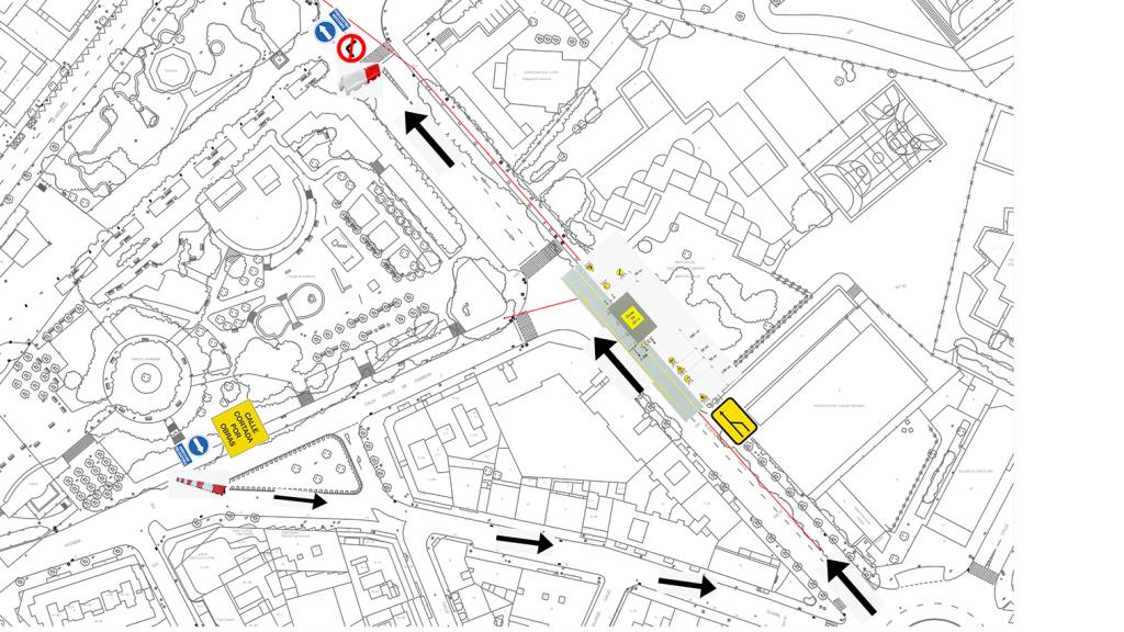 Plano de las obras en la calle Santiago Alba Bonifaz la reordenación del tráfico en la zona